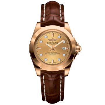 Breitling Galactic 32 Sleek Edition Rose Gold / Golden Sun Diamond / Croco