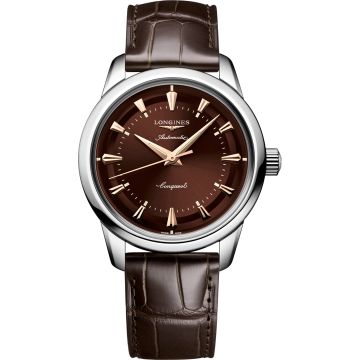 Longines Conquest Heritage 38 Stainless Steel / Brown