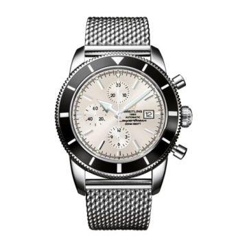 Breitling Superocean Heritage 46 Chronograph Stainless Steel / Black / Stratus Silver / Milanese