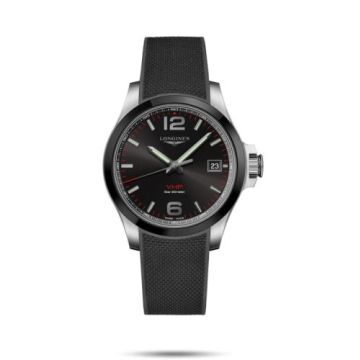 Longines Conquest V.H.P. 41 Stainless Steel / Ceramic / Black / Rubber