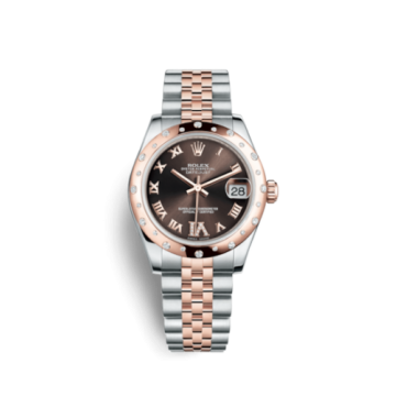 Rolex Datejust 31 Rolesor Everose Domed Diamond / Jubilee / Chocolate Roman