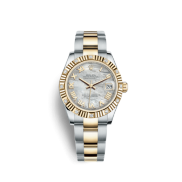 Rolex Datejust 31 Rolesor Yellow Fluted Diamond / Oyster / MOP Roman