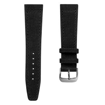 Handmade Two-Piece Canvas Watch Strap - Tactical Black - 18mm