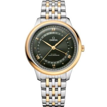 Omega De Ville Prestige Co-Axial Master Chronometer Pointer Date 42 Stainless Steel / Yellow Gold / Green Sunburst / Bracelet