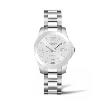 Longines Conquest Quartz 36 Stainless Steel / Silver