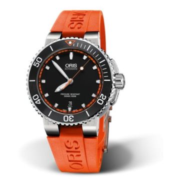 Oris Aquis Date 43 Stainless Steel / Black - Red / Rubber