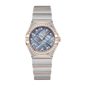 Omega Constellation Manhattan 28 Quartz Stainless Steel - Sedna Gold - Diamond / Ice Blue Meteorite