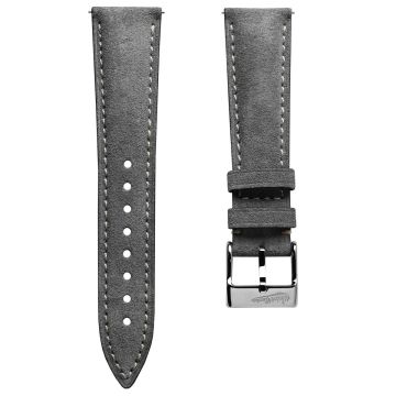 Original Highley Padded Suede Italian Leather Watch Strap - Anthracite - 21mm