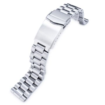 Straight End Endmill Stainless Steel Watch Band with V-Clasp - 10mm