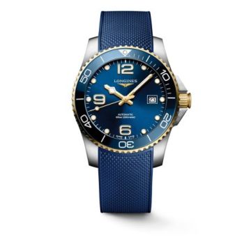 Longines HydroConquest 41 Automatic Stainless Steel - Yellow Gold / Blue / Rubber