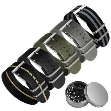 Set of 5 WatchGecko Signature Single Pass Military Nylon Watch Straps - 20mm