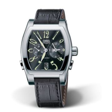 Oris Tonneau Worldtimer Stainless Steel / Black