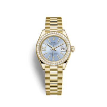Rolex Lady-Datejust 28 Yellow Gold Diamond / President / Cornflower Diamonds