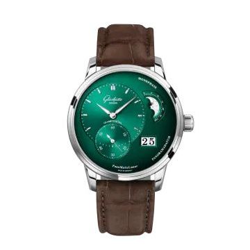 Glashütte Original PanoMatic Lunar Stainless Steel / Green / Nubuck - Folding