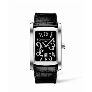 Longines DolceVita XL Stainless Steel Funky Black