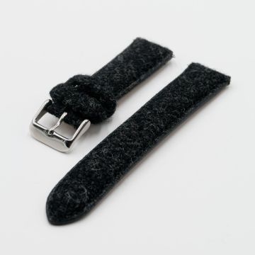 Harris Tweed Coal Black Watch Strap - 18mm