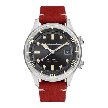 Spinnaker Bradner Cadran Noir Cuir Rouge