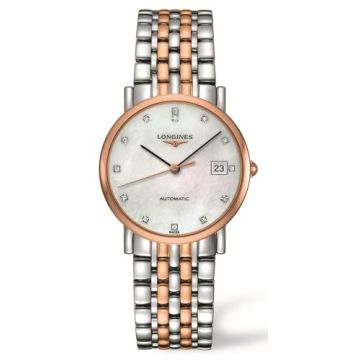 Longines Elegant Collection 34.5 Automatic Stainless Steel / Red Gold / MOP