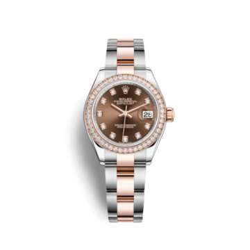 Rolex Lady-Datejust 28 Rolesor Rose Diamond / Oyster / Chocolate Diamond