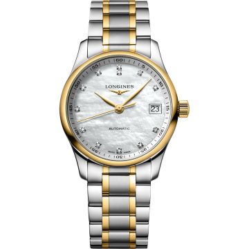 Longines Master Collection Date 34 Stainless Steel - Yellow Gold / MOP