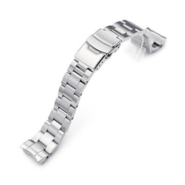 Super-O Boyer Watch Band for Seiko Sumo SBDC001 SBDC031 SBDC081, Stainless Steel - Brushed, Diver Clasp - 10mm