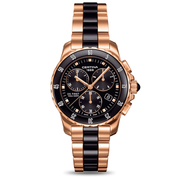 Certina DS First Lady Ceramic Chrono Rose Bracelet