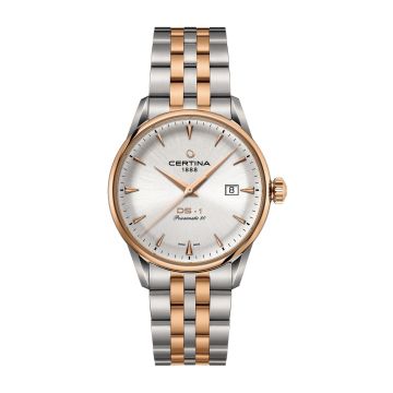 Certina DS-1 Powermatic 80 40 Stainless Steel / Rose Gold PVD / Silver / Bracelet
