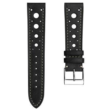 Boutsen Cavallo Racing Handmade Leather Watch Strap - Black - 19mm