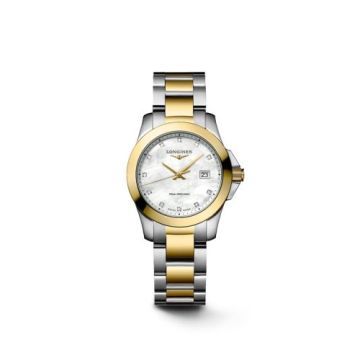 Longines Conquest Quartz 29.5 Stainless Steel - Yellow Gold / MOP