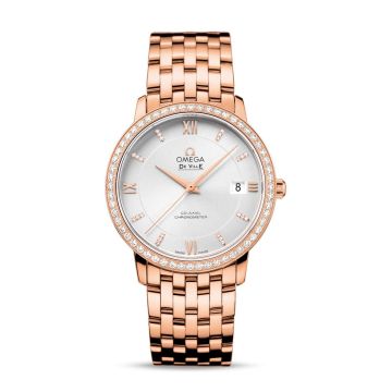 Omega De Ville Prestige Co-Axial 36.8 Red Gold Diamond / Silver / Diamond / Bracelet