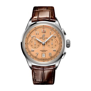 Breitling Premier B01 Chronograph 42 Stainless Steel / Pink / Alligator