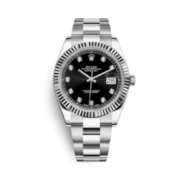 Rolex Datejust 41 Stainless Steel Fluted / Oyster / Black - Diamond