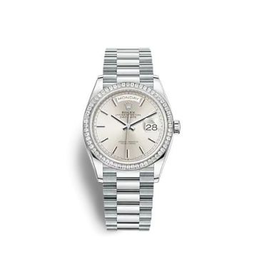 Rolex Day-Date 36 Platinum - Baguette / Silver / President