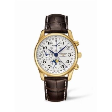 Longines Master Collection 40 Chronograph Calendar Yellow Gold / Silver / Strap