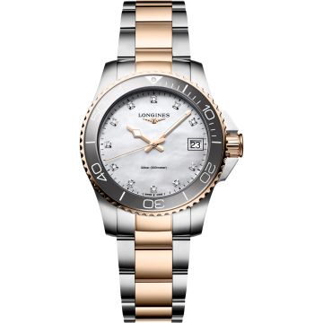 Longines HydroConquest 32 Quartz Stainless Steel - Pink Gold / MOP / Bracelet