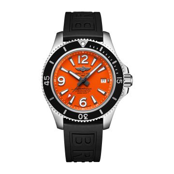 Breitling Superocean 42 Stainless Steel / Orange / Rubber / Pin