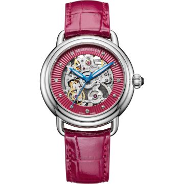 Aerowatch 1942 Lady Automatic Skeleton Red