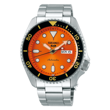 Seiko 5 Sports Sports Style Stainless Steel / Orange / Bracelet