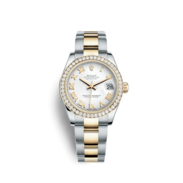 Rolex Datejust 31 Rolesor Yellow Diamond / Oyster / White Roman