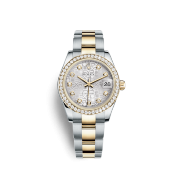 Rolex Datejust 31 Rolesor Yellow Diamond / Oyster / Silver Computer