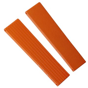 WatchGecko 400 Italian Rubber Strap 2 Additional Parts - Orange - 20mm