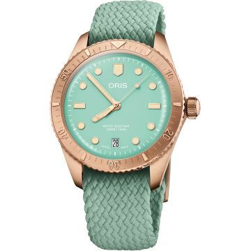Oris Divers Sixty-Five 38 Cotton Candy Wild Green / Perlon