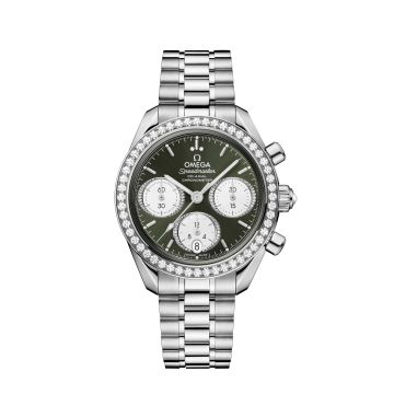 Omega Speedmaster Date 38 Stainless Steel - Diamond / Green / Bracelet