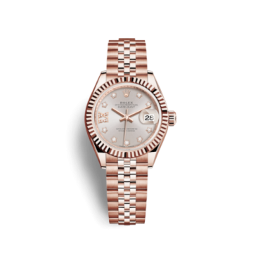 Rolex Lady-Datejust 28 Everose Fluted / Jubilee /  Sundust Diamond