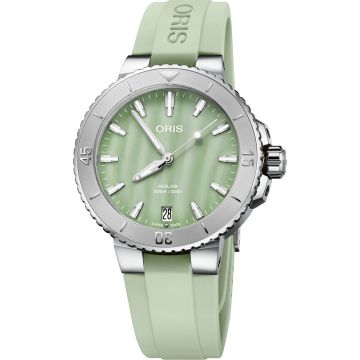 Oris Aquis Date 36.5 Stainless Steel / Seafoam Green / Rubber