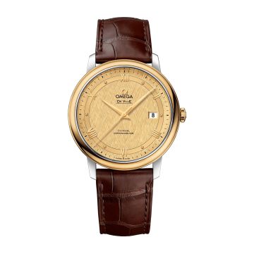 Omega De Ville Prestige Co-Axial 39.5 Stainless Steel / Yellow Gold / Vintage Champagne Silk