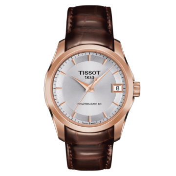 Tissot Couturier Powermatic 80 32 Rose Gold PVD / Silver / Strap