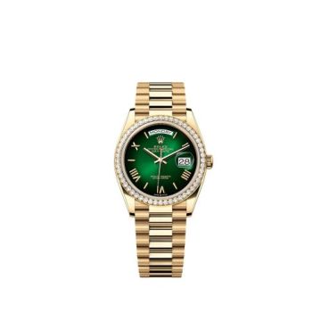 Rolex Day-Date 36 Yellow Gold Diamond / Green - Ombré / President