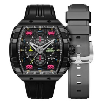 Nubeo Magellan Chronograph Space Invaders Limited Edition NB-6024-SI-08 Astro Ash