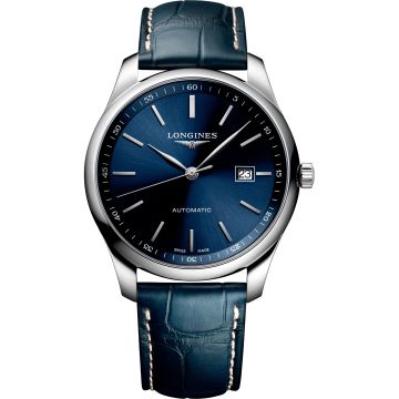 Longines Master Collection 42 Date Stainless Steel / Blue / Alligator